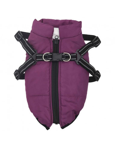 Cappotto Cani Imbracatura Impermeabile Riflettente Viola L