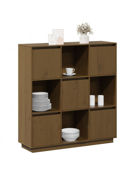 Credenza Miele 110,5x35x117 cm in Legno Massello di Pino