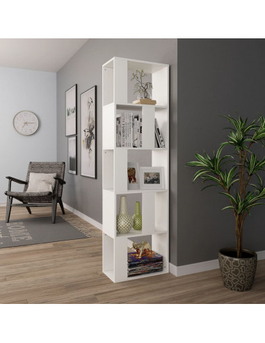 Libreria/Divisorio Bianco 45x24x159 cm in Legno Multistrato