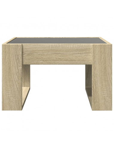 Tavolino da Salotto con LED Infinity Rovere Sonoma 50x53x30 cm