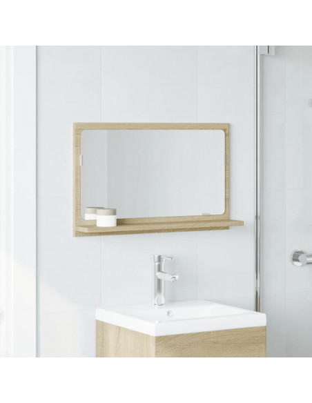 Mobile Bagno con Specchio Rovere Sonoma 60x11x37 cm Truciolato