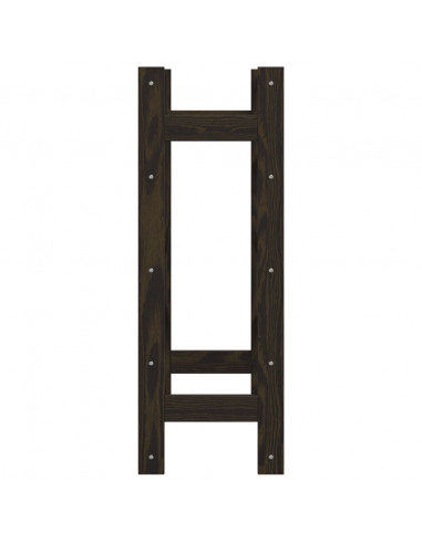 Portabottiglie per 20 Bottiglie Nero Legno Massello di Pino