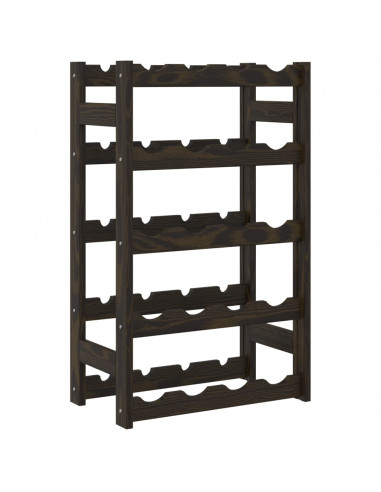 Portabottiglie per 20 Bottiglie Nero Legno Massello di Pino