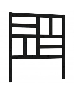 Testiera per Letto Nera 81x4x104 cm in Legno Massello di Pino 2