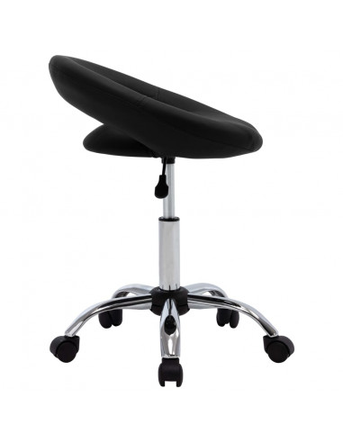 Sedia da Lavoro con Ruote Nera in Similpelle