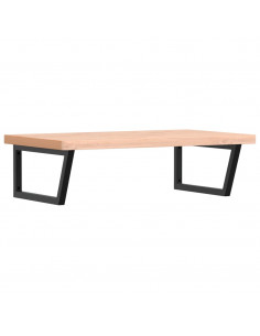 Ripiano a Parete per Lavabo in Acciaio e Massello di Faggio 2