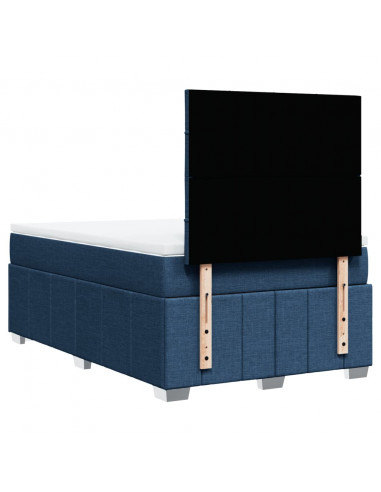 Giroletto a Molle con Materasso Blu 120x190 cm in Tessuto