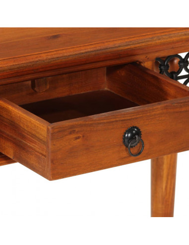 Scrivania con Cassetto 110x50x76 cm in Legno Massello di Acacia