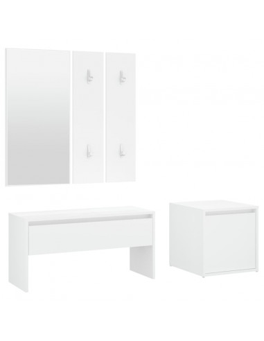 Set di Mobili da Corridoio Bianco in Legno Multistrato