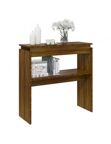 Tavolino Consolle Rovere Marrone 80x30x80 cm Legno Multistrato