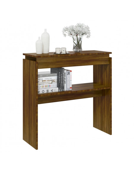 Tavolino Consolle Rovere Marrone 80x30x80 cm Legno Multistrato