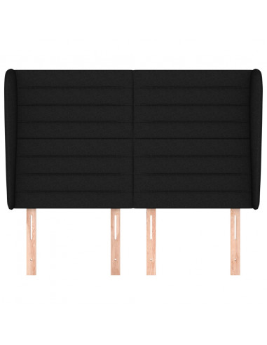 Testiera ad Orecchio Nera 147 x 23 x 118/128 cm in Tessuto