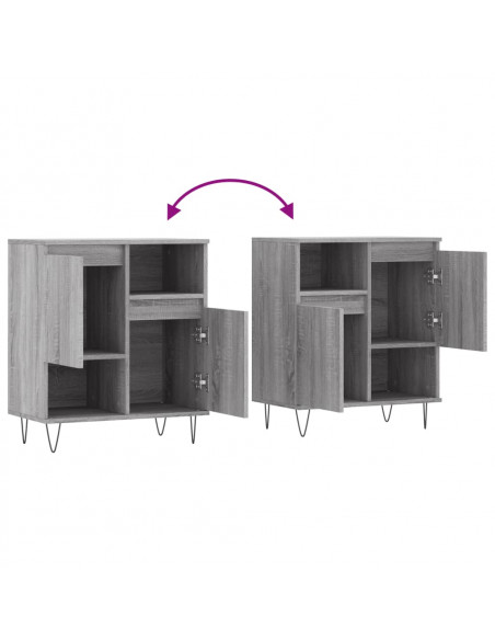 Credenza Grigio Sonoma 60x35x70 cm in Legno Multistrato
