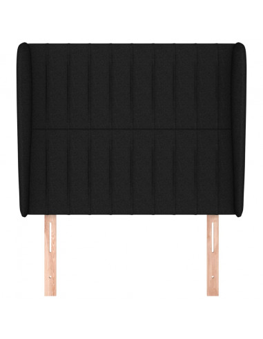 Testiera ad Orecchio Nera 93x23x118/128 cm in Tessuto