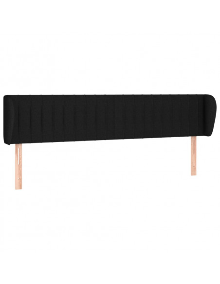 Testiera ad Orecchio Nera 183x23x78/88 cm in Tessuto