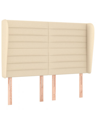 Testiera ad Orecchio Crema 147 x 23 x 118/128 cm in Tessuto