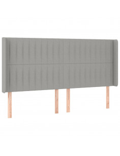 Testiera ad Orecchio Grigio Chiaro 183x16x118/128 cm in Tessuto 2