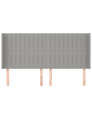 Testiera ad Orecchio Grigio Chiaro 183x16x118/128 cm in Tessuto