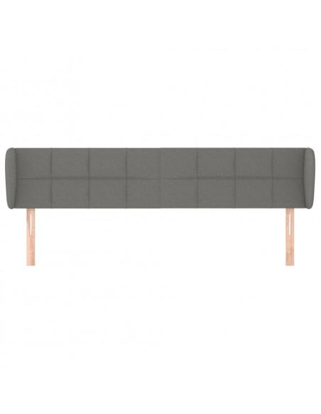 Testiera ad Orecchio Grigio Scuro 183x23x78/88 cm in Tessuto