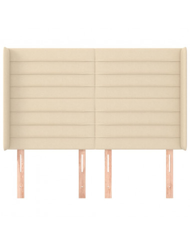 Testiera ad Orecchio Crema 147x16x118/128 cm in Tessuto