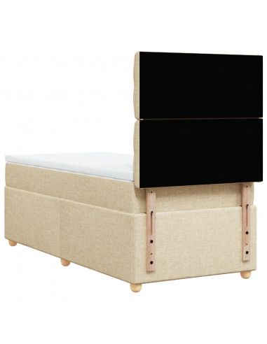 Giroletto a Molle con Materasso Crema 90x200 cm inTessuto