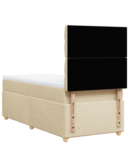 Giroletto a Molle con Materasso Crema 90x200 cm inTessuto