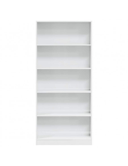Libreria Bianco Lucido 80x24x176 cm in Legno Multistrato