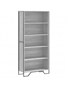 Libreria Grigio Sonoma 80x31x169 cm in Truciolato 2