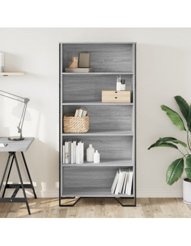 Libreria Grigio Sonoma 80x31x169 cm in Truciolato