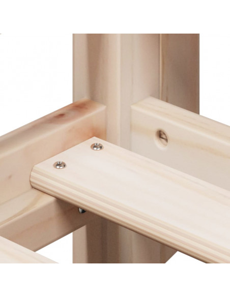 Letto a Soppalco con Tetto 75x190 cm in Legno Massello di Pino