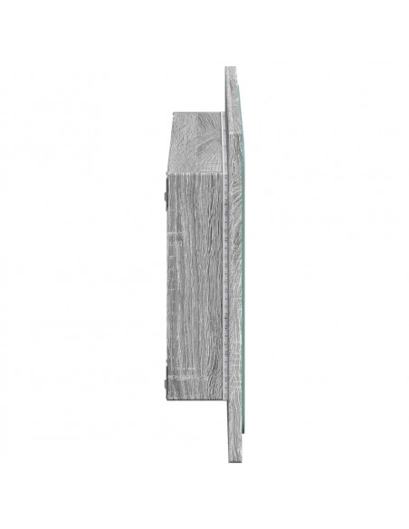 Specchio da Bagno con LED Grigio Sonoma 60x8,5x38 cm Truciolato