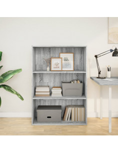 Libreria Grigio Sonoma 80x30x114 cm in Legno Multistrato 2
