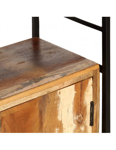 Libreria a 4 Livelli Legno Massello di Recupero 124x30x180 cm