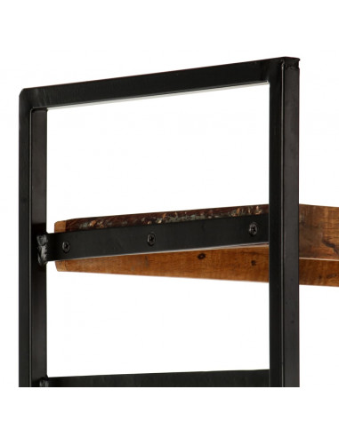 Libreria a 4 Livelli Legno Massello di Recupero 124x30x180 cm