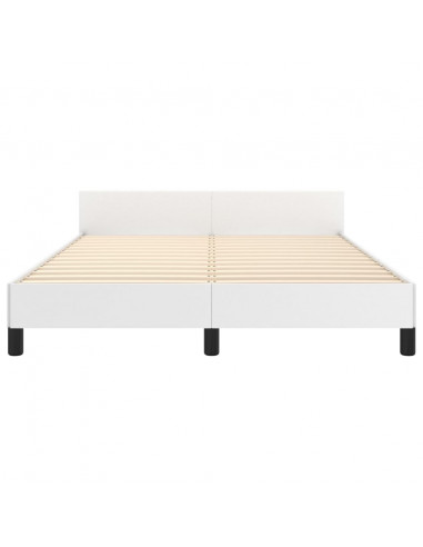 Giroletto con Testiera Bianco 140x200 cm in Similpelle