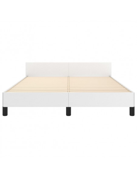 Giroletto con Testiera Bianco 140x200 cm in Similpelle