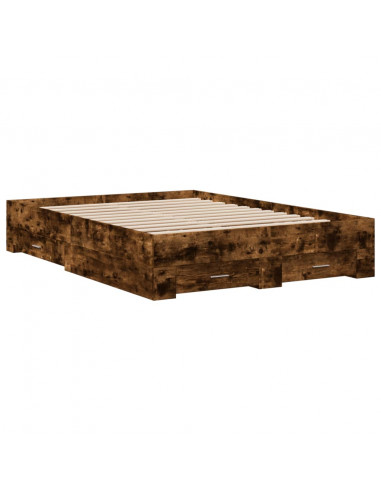 Giroletto con Cassetti Rovere Fumo 140x190 cm Legno Multistrato