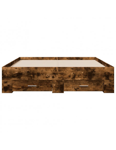 Giroletto con Cassetti Rovere Fumo 140x190 cm Legno Multistrato