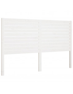 Testiera per Letto Bianca 126x4x100cm in Legno Massello di Pino 2
