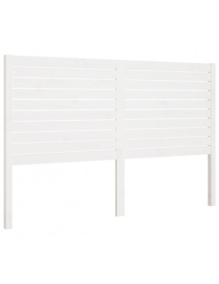 Testiera per Letto Bianca 126x4x100cm in Legno Massello di Pino