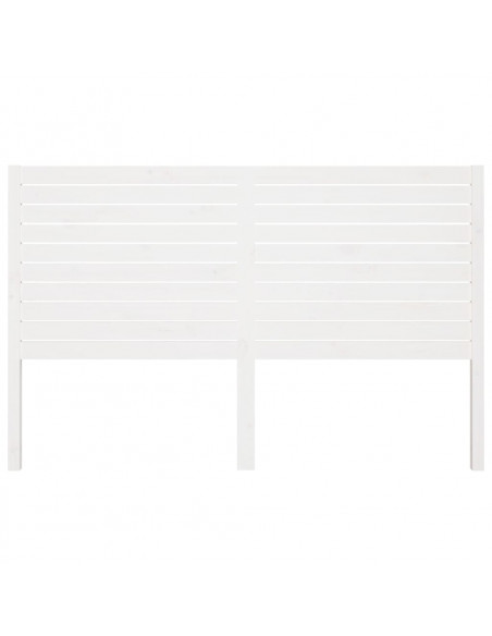 Testiera per Letto Bianca 126x4x100cm in Legno Massello di Pino