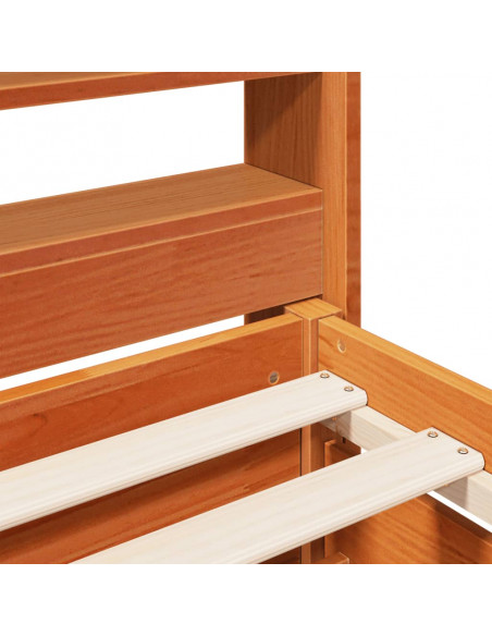 Letto senza Materasso Marrone Cera 75x190 cm in Legno di Pino