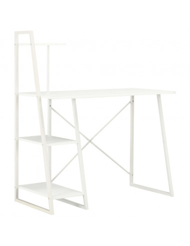 Scrivania con Mensole Bianca 102x50x117 cm
