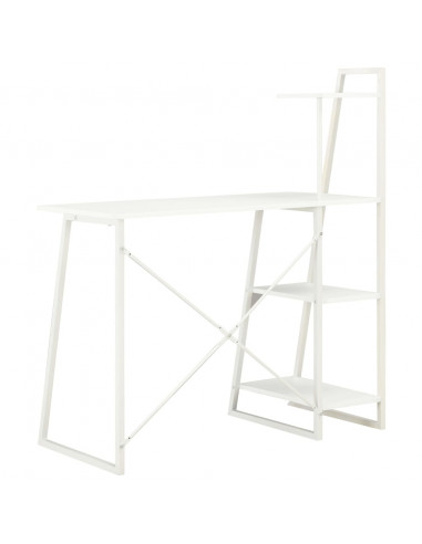 Scrivania con Mensole Bianca 102x50x117 cm
