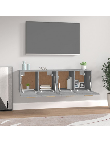 Mobili Parete 2 pz Grigio Sonoma 60x36,5x35cm Legno Multistrato