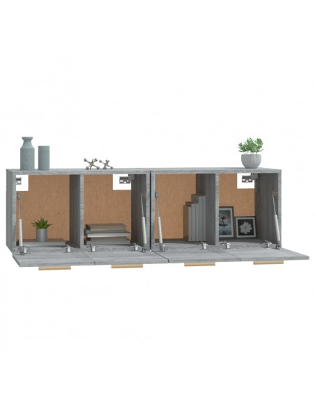 Mobili Parete 2 pz Grigio Sonoma 60x36,5x35cm Legno Multistrato