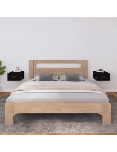 Comodini a Muro 2 pz Neri 40x29,5x22 cm