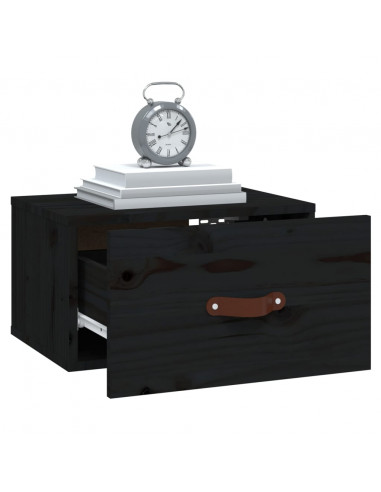 Comodini a Muro 2 pz Neri 40x29,5x22 cm