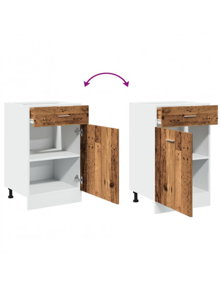 Mobile con Cassetto Legno Antico 50x46x81,5cm Legno Multistrato