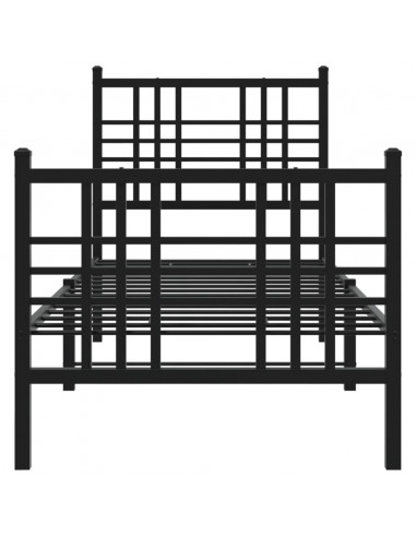 Giroletto con Testiera e Pediera Metallo Nero 75x190 cm